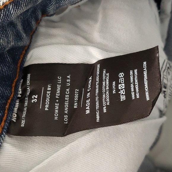 HOMME+FEMME TWILIGHT DENIM SPOT WASHED BLUE SIZE 32 - Picture 12 of 13
